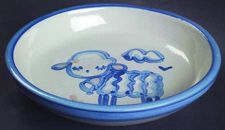 Country Scene Blue 7" Individual Pasta Bowl