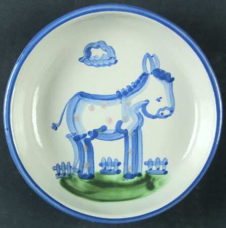 Country Scene Blue 7" Individual Pasta Bowl