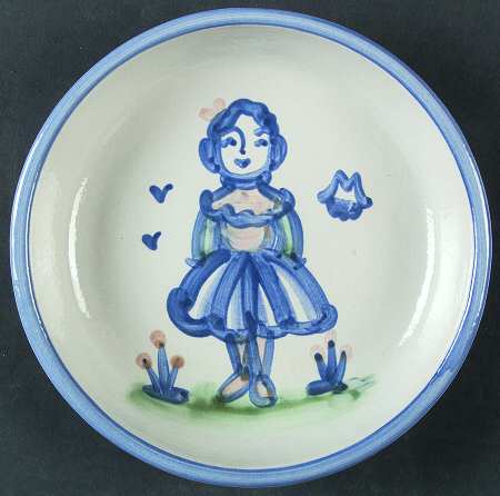 Country Scene Blue 7" Individual Pasta Bowl