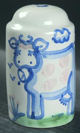 Country Scene Blue Oversized Salt Shaker