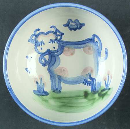 Country Scene Blue 6" Salad Serving Bowl