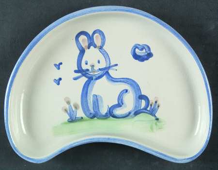 Country Scene Blue Crescent Salad Plate