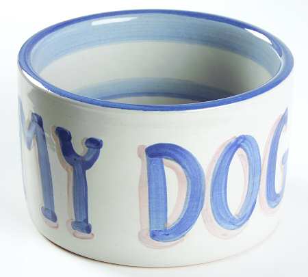 Country Scene Blue Pet Bowl