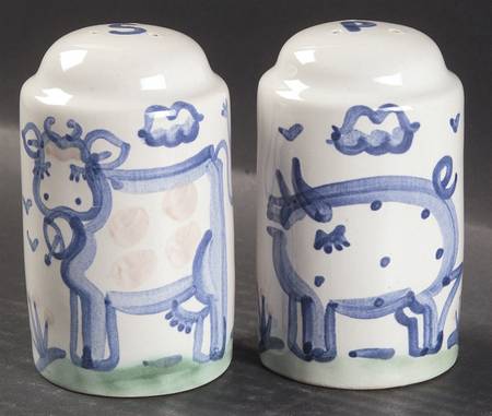 Country Scene Blue Oversized Salt & Pepper Set