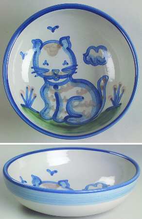 Country Scene Blue Coupe Soup Bowl