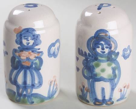 Country Scene Blue Salt & Pepper Set