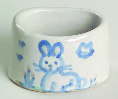 Country Scene Blue Napkin Ring