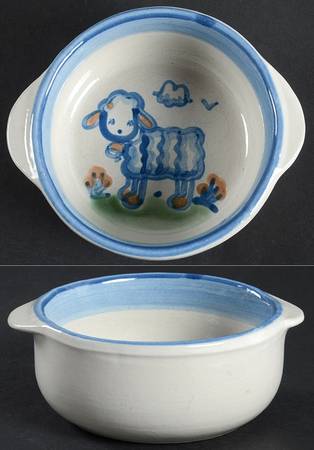 Country Scene Blue Open Individual Casserole