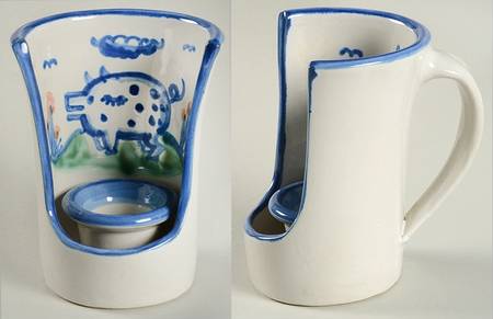 Country Scene Blue Chamberstick