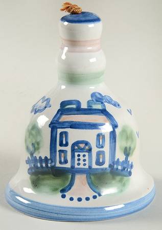 Country Scene Blue Large Bell