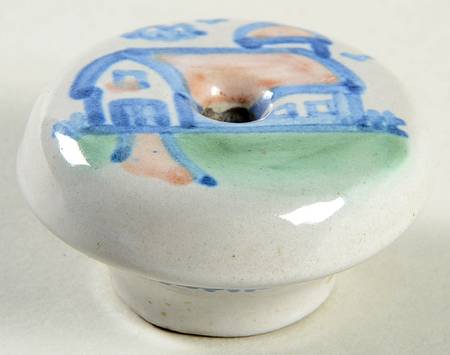 Country Scene Blue Drawer/Cabinet Pull/Knob