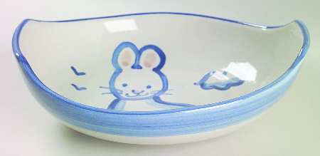 Country Scene Blue 8" Venetian Bowl