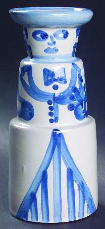 Country Scene Blue 5" Candlestick