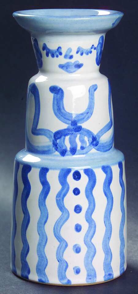 Country Scene Blue 5" Candlestick