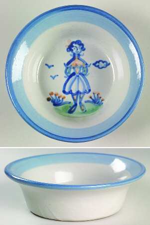 Country Scene Blue Ramekin