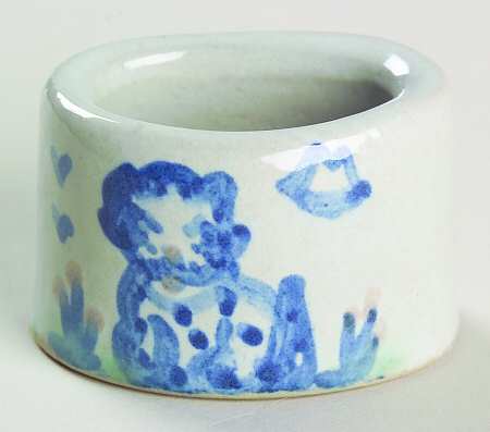 Country Scene Blue Napkin Ring
