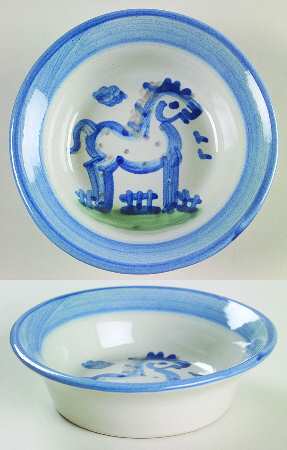 Country Scene Blue Ramekin