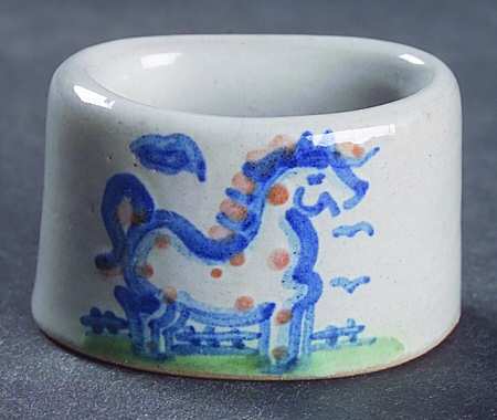 Country Scene Blue Napkin Ring