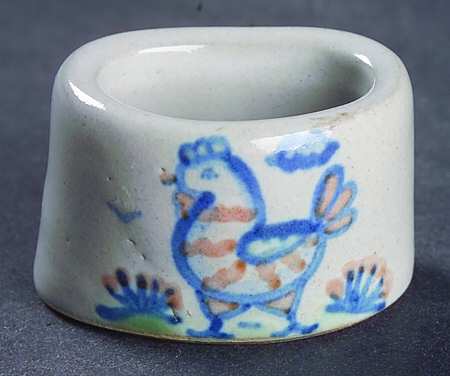 Country Scene Blue Napkin Ring