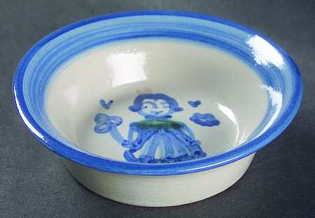 Country Scene Blue Ramekin