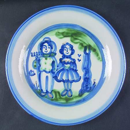 Country Scene Blue 12" Chop Plate (Round Platter)