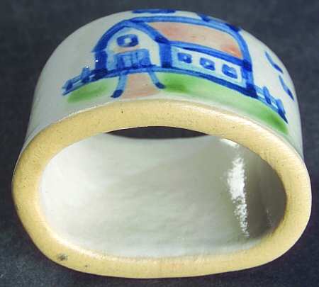 Country Scene Blue Napkin Ring