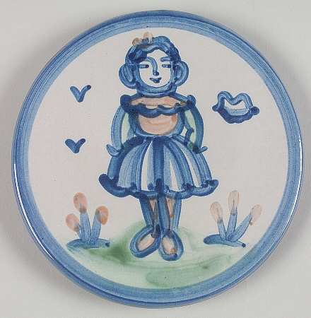 Country Scene Blue Trivet
