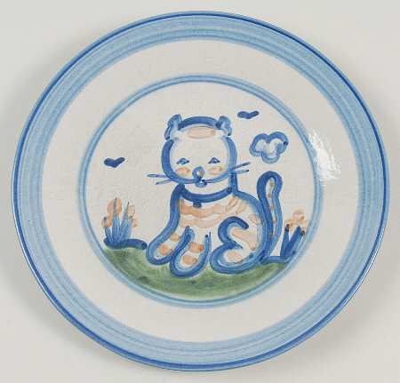 Country Scene Blue Salad Plate