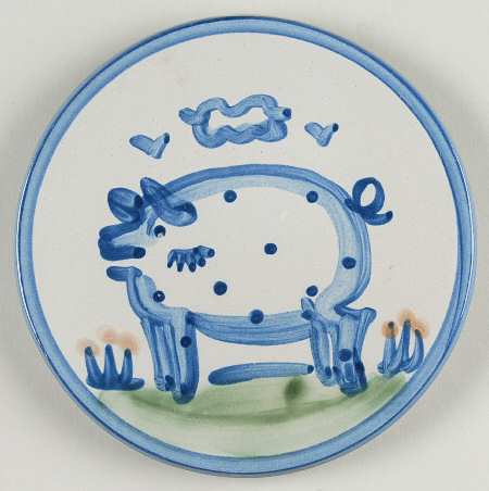 Country Scene Blue Trivet