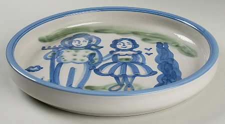 Country Scene Blue 12' Round Tray