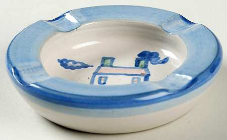 Country Scene Blue 5" Ashtray