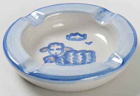 Country Scene Blue 5" Ashtray