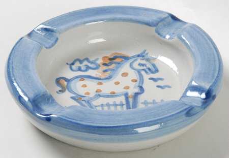 Country Scene Blue 5" Ashtray
