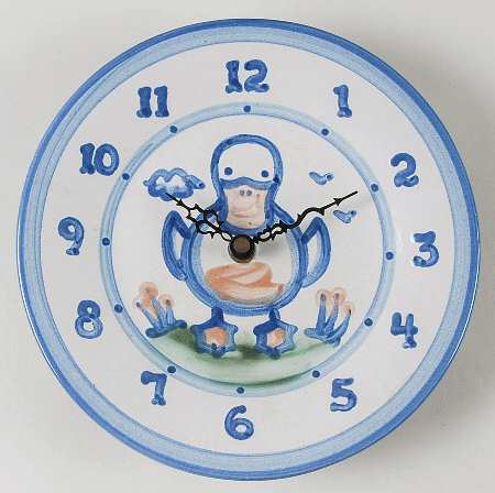 Country Scene Blue Clock Plate