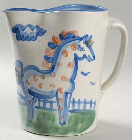 Country Scene Blue 60 Oz Pitcher