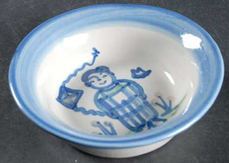 Country Scene Blue Ramekin