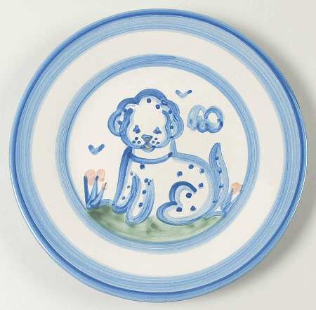 Country Scene Blue Salad Plate