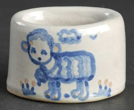 Country Scene Blue Napkin Ring