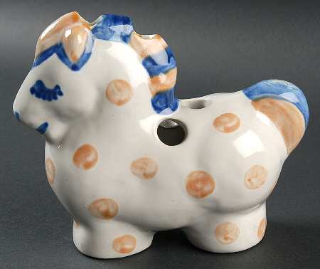 Country Scene Blue Toothbrush Holder