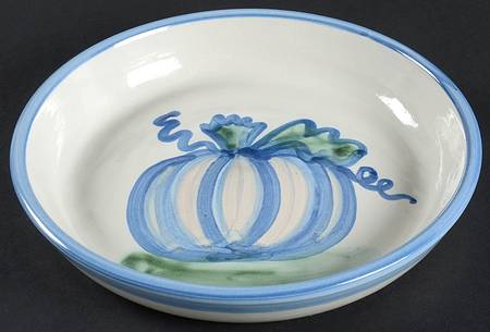 Country Scene Blue Pie Serving Plate