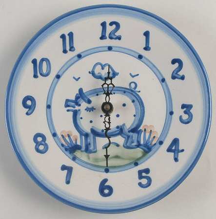 Country Scene Blue Clock Plate