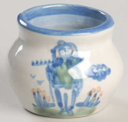 Country Scene Blue Mini Open Sugar Bowl
