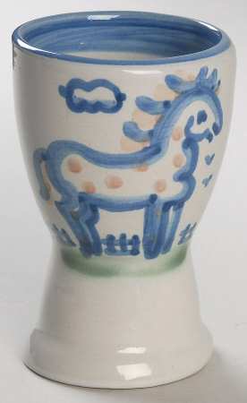 Country Scene Blue Single Egg Cup
