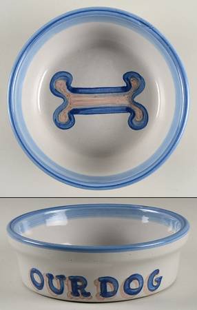 Country Scene Blue Dog Bowl