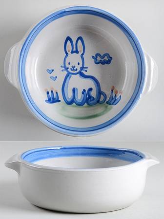 Country Scene Blue 8" Round Open Casserole