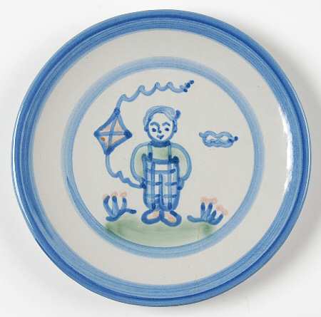 Country Scene Blue Bread & Butter Plate