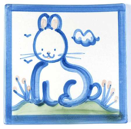 Country Scene Blue 6" Individual Ceramic Tile Insert