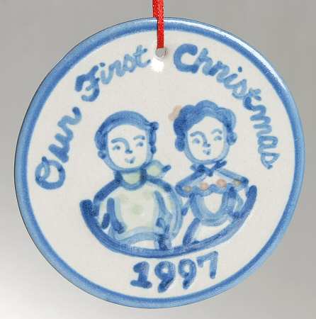 Country Scene Blue Ornament