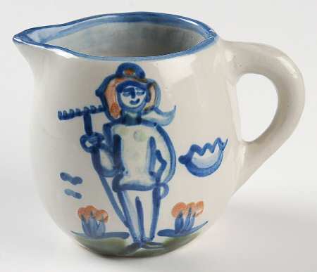 Country Scene Blue Creamer