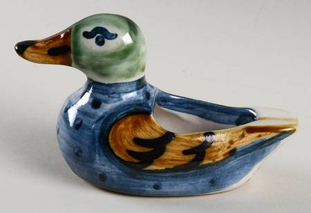 Country Scene Blue Duck Figurine